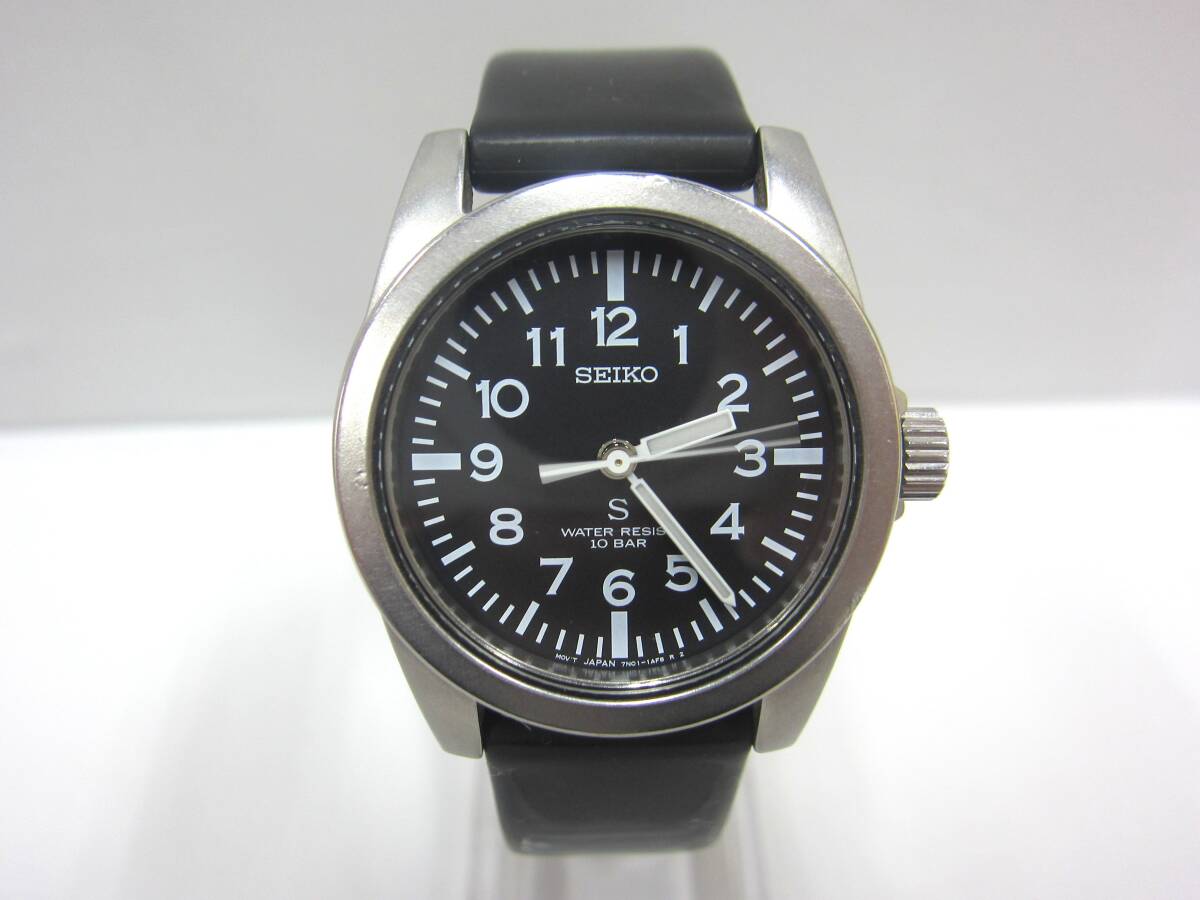 4E145MZ◎SEIKO セイコー 腕時計 メンズ 7N01-0KL0 ブラック 稼働品◎中古の画像2