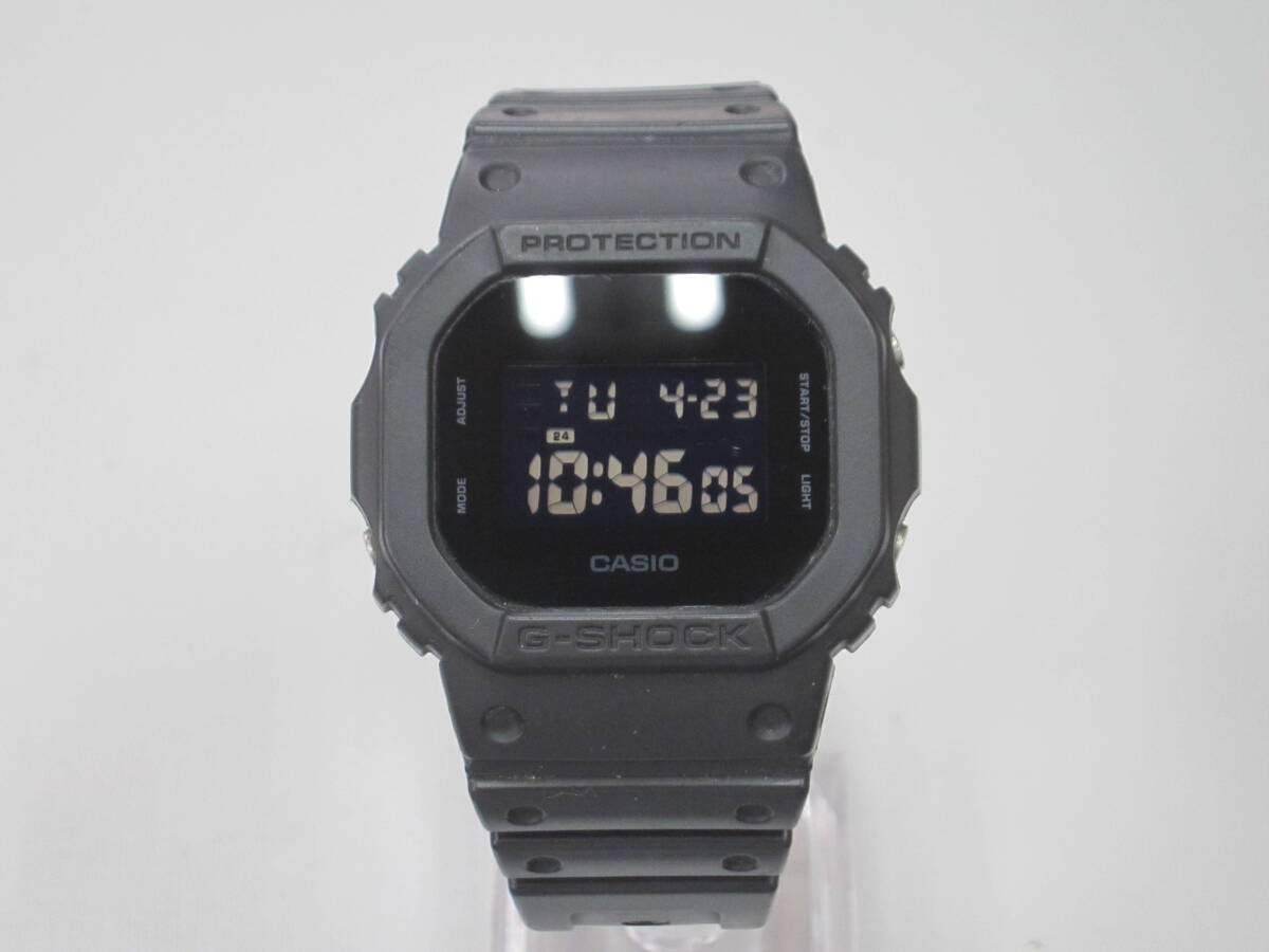 4E412MZ◎CASIO カシオ G-SHOCK Gショック アナデジ DW-5600BB クォーツ オールブラック 腕時計 メンズ 稼働品◎中古の画像2