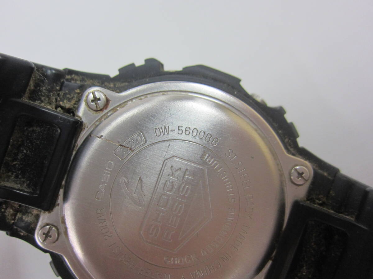 4E412MZ◎CASIO カシオ G-SHOCK Gショック アナデジ DW-5600BB クォーツ オールブラック 腕時計 メンズ 稼働品◎中古の画像8