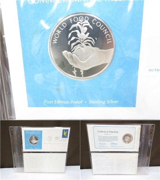 4J110◎official united nations commemorative medal 国連公式記念メダル プログラム 1976年シリーズ シルバー 計5点◎中古の画像5