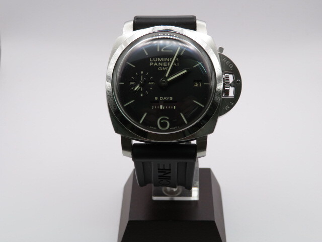 4K066SZ◎パネライ PANERAI ルミノール1950 8デイズ GMT OP7009 シルバー/ブラック文字盤 腕時計◎中古の画像4
