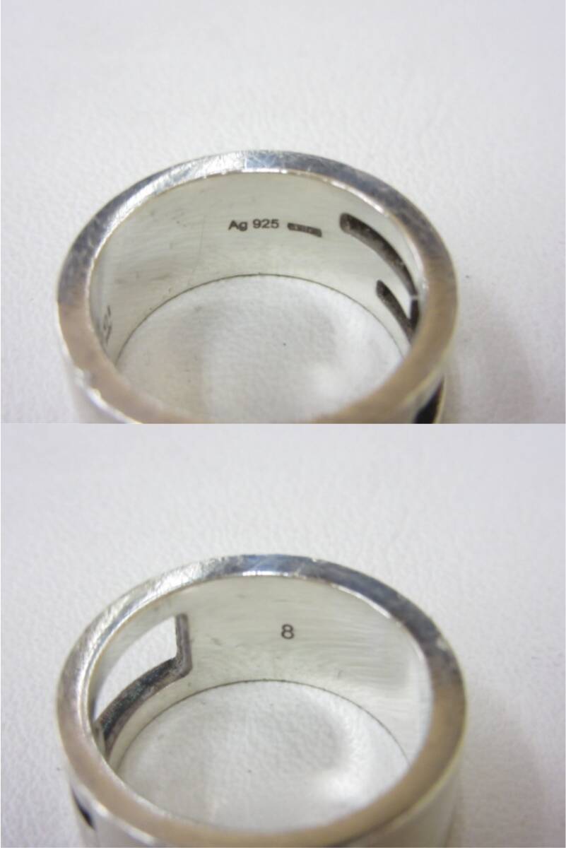 4D322NZ◎GUCCI グッチ ブランデッドリングG 7号(#8) シルバー Ag925 Gマーク 指輪 イタリア製◎中古の画像4