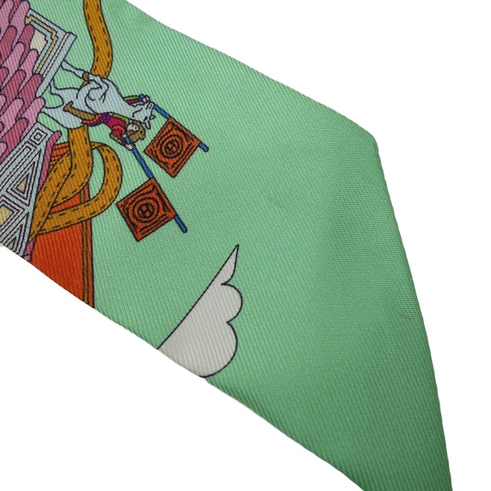 HERMES エルメス スカーフ ツイリー メゾンドカレ シルク マルチカラー/180360【中古】_画像4