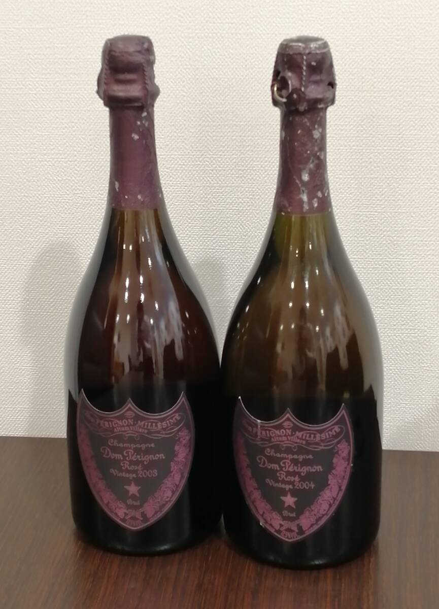 #15159 【未開栓2本セット】 Dom Perignon Rose Vintage 2003 2004 ドンペリニヨン ロゼ ヴィンテージ 750ml 12.5% 2本セット 現状品_画像1