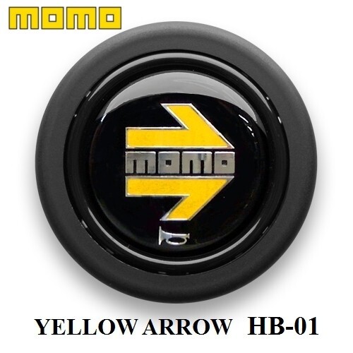 MOMO ホーンボタン HB-01 YELLOW ARROW（イエローアロー） センターリングなしステアリング専用の画像1