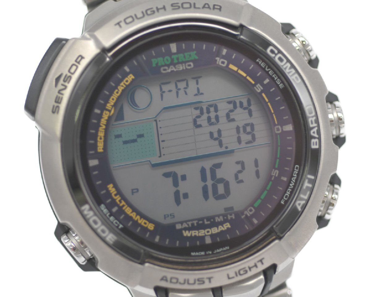 [極美品] 稼働品【CASIO】カシオ PROTREK PRX-2500T-7JF 電波ソーラー MANASLU 動作OK 最上級モデル 箱 保証書付の画像3