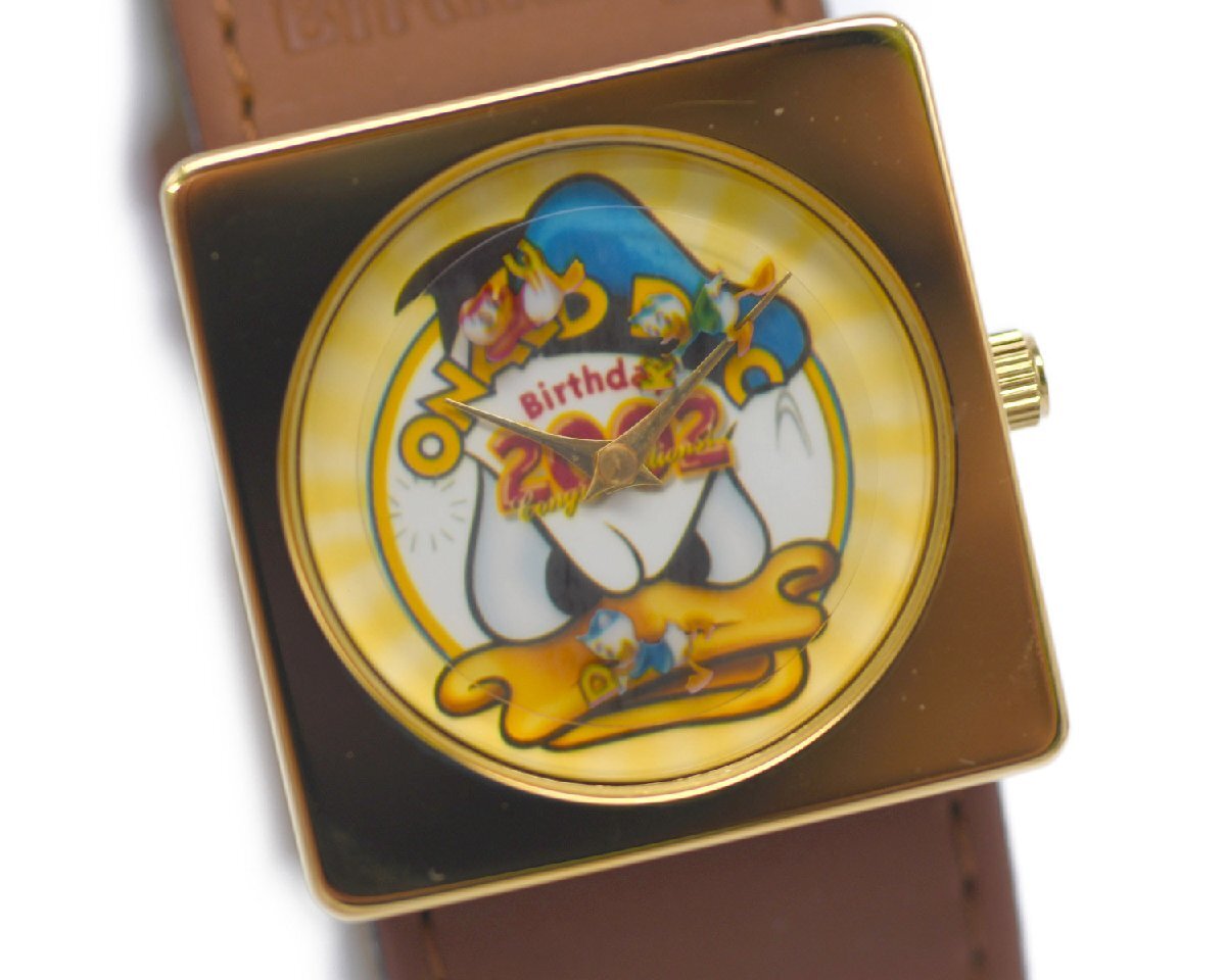 [中古品] 稼働品【DONALD DUCK Birthday】ドナルドダック バースデー 2002年 腕時計 クォーツ 中古品の画像1