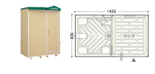ハマネツ 屋外風呂シャワーユニット FS2-20R 1室横 浴槽なし ハマネツ 屋外風呂シャワーユニット FS2-20R 1室横 浴槽なし