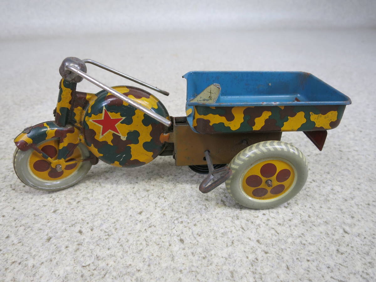 【●】戦前！CK製:『三輪オートバイ』・ゼンマイ仕掛け:ブリキ＆セルロイド玩具//Antique！CK:『Motorcycle』・Clockwork Cell & tin toysの画像7