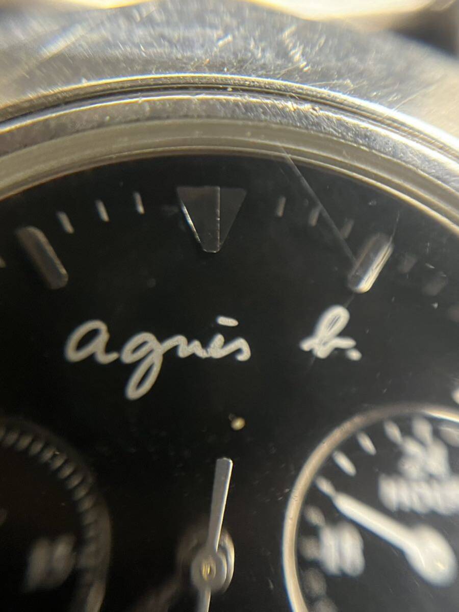 agnes b アニエスベー クォーツ 腕時計 動作未確認 ケースのみ 文字盤黒 V654-6100の画像3