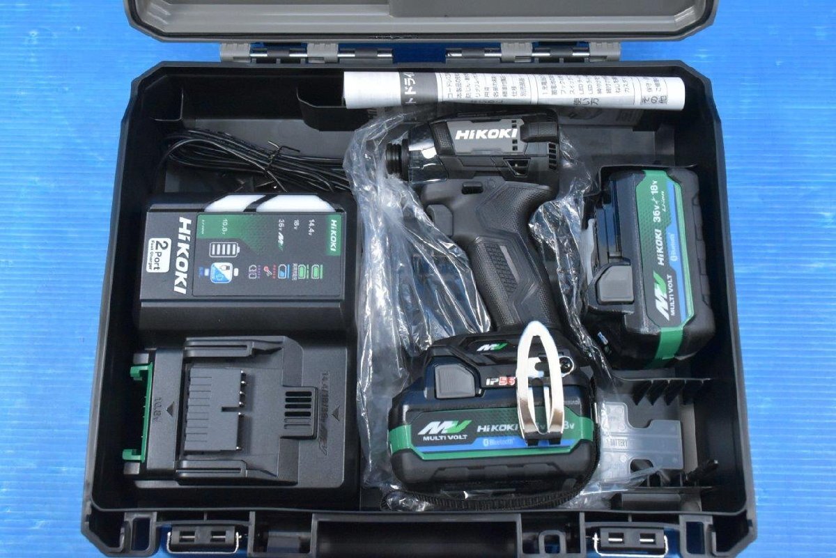  unused goods high ko-ki cordless impact driver WH36DD 2XHBSZ strong black battery 2 piece / with charger multi bolt 36V HiKOKI②