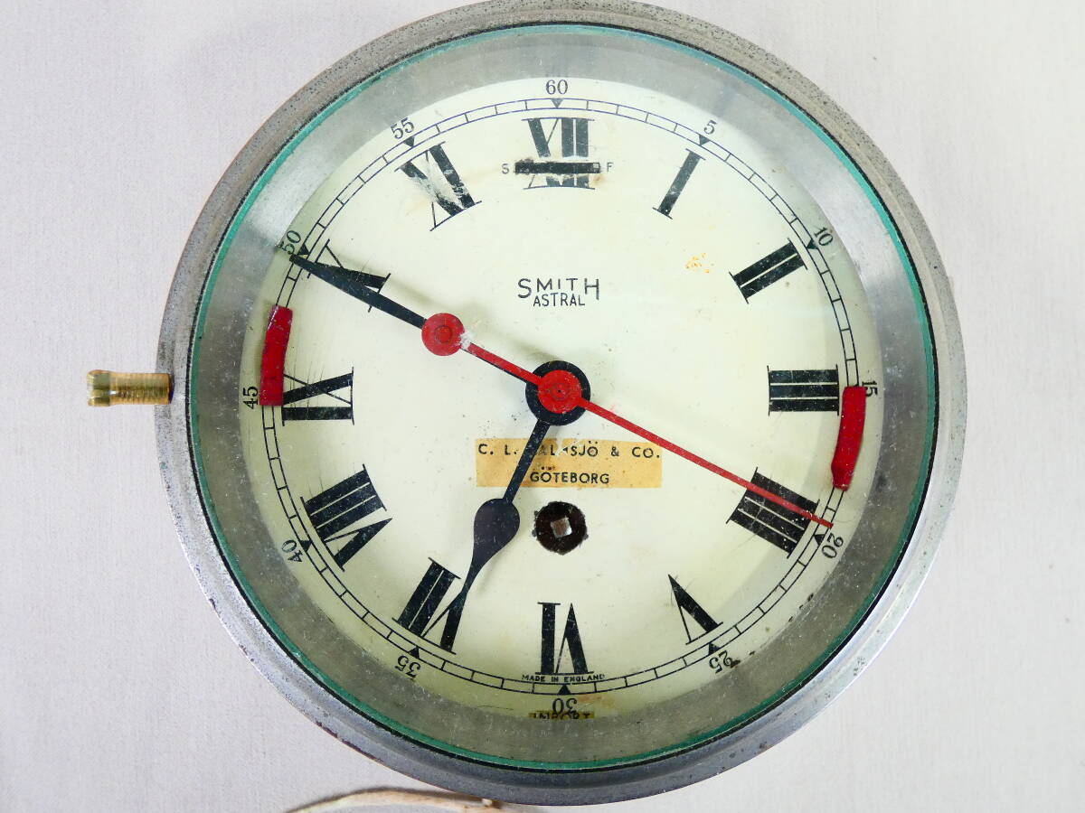 船時計 SMITHS ASTRAL スミス アストラル アナログ 機械式 手巻き ゼンマイ アンティーク 掛時計 柱時計※動作未確認 ジャンク＠60(3)の画像4