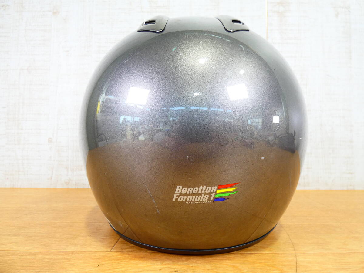 ◇Benetton Formula1 ベネトン フォーミュラ フルフェイスヘルメット BH-555 グレー系 フリーサイズ（57-60㎝）2006年製 現状品＠100(4)の画像4