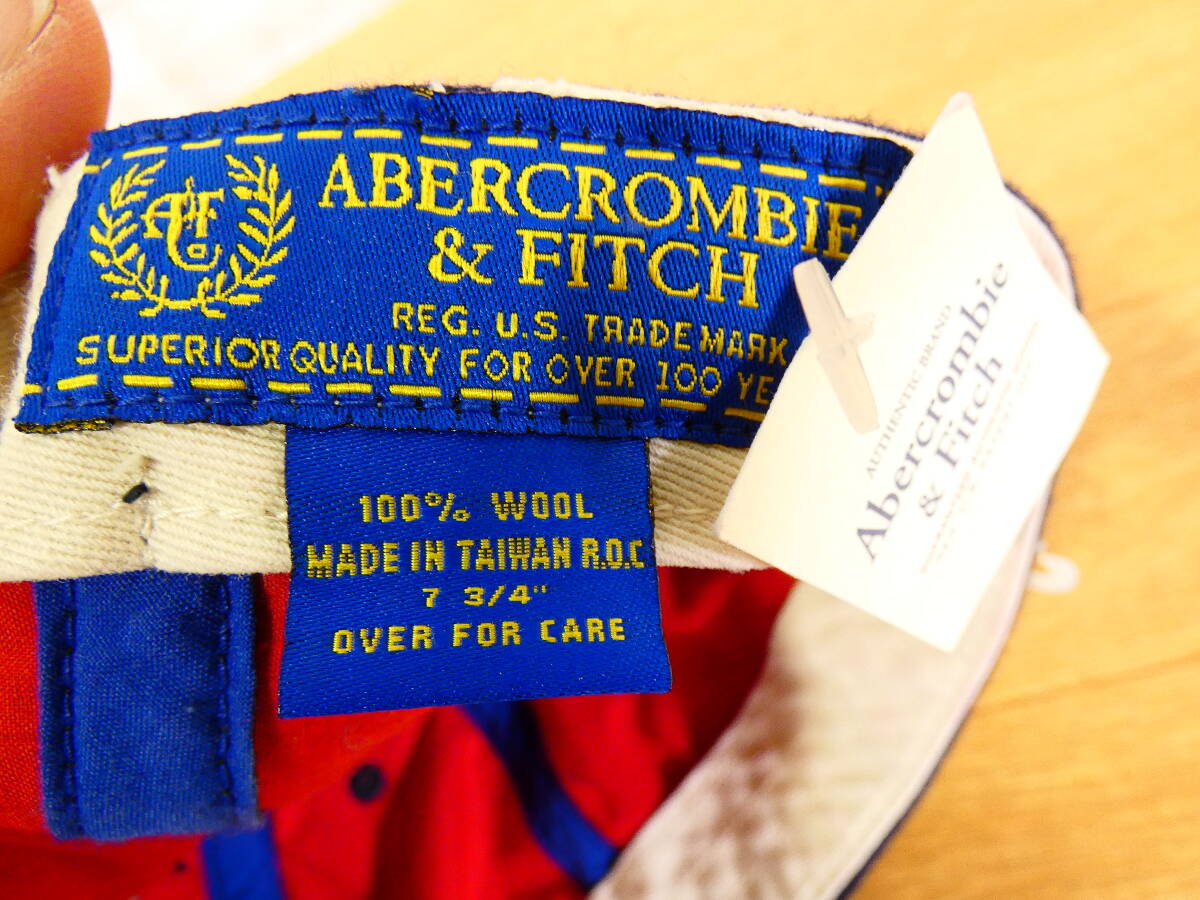 ◇ABECROMBIE & FITCH アバクロンビー＆フィッチ メンズキャップ ワッペン ダメージ加工 タグ付き 未使用長期保管品 ① ＠60の画像5