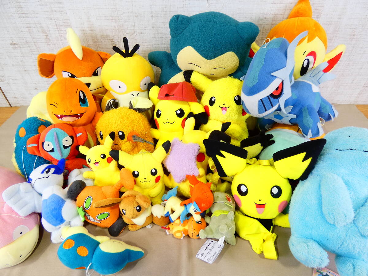 (S)◎ジャンク ポケモン ぬいぐるみ 27点セット まとめて 約6kg超 サイズいろいろ タグ付きあり ピカチュウ/ピチュー/ルギアなど ＠160の画像1