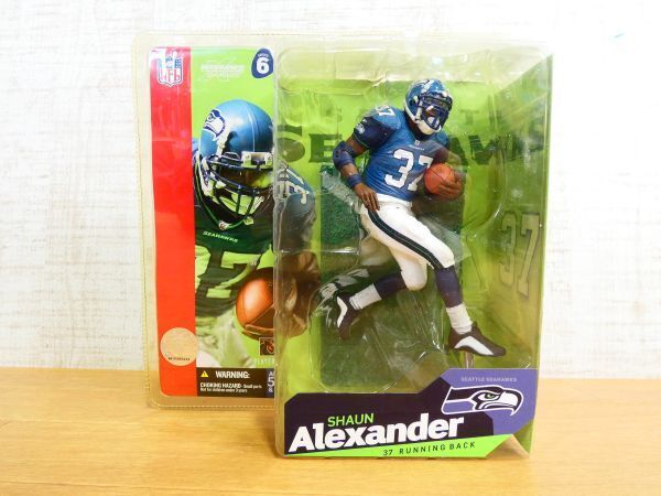 S) 未開封！ マクファーレントイズ NFL シアトル シーホークス SHAUN ALEXANDER ショーン アレキサンダー #37 フィギュア @80(M-23)の画像1