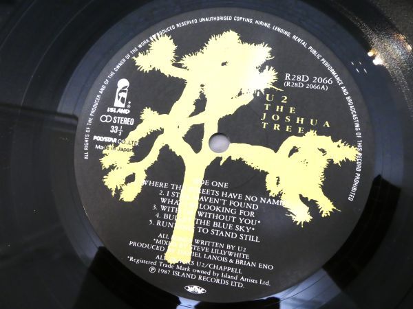 S) U2 「 The Joshua Tree / ヨシュア・トゥリー 」 LPレコード シュリンク付き 国内盤 R28D-2066 @80 (R-9)_画像6