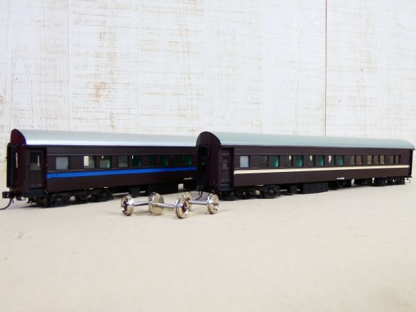S) Manufacturers unknown National Railways passenger car my ne40 /marone40 tea color HO gauge railroad model * operation not yet verification @60(4-18)