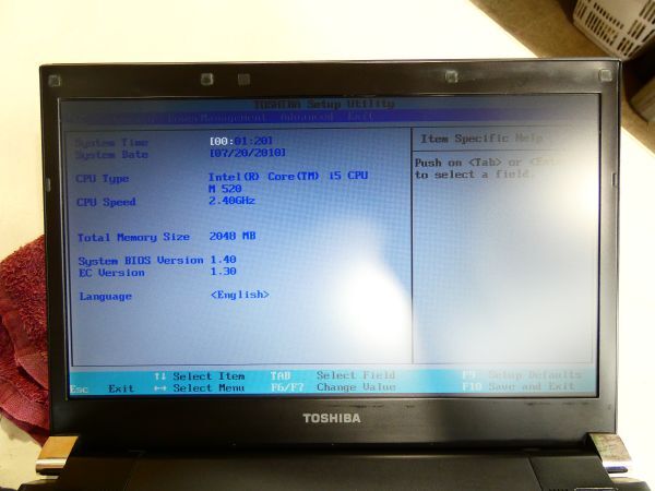 S) TOSHIBA dynabook ノートパソコン RX3 SM240E/3HD Core i5-M520 2.40GHz/2GB/HDD無し ※ジャンク/BIOS起動OK！ @80 (4)の画像7