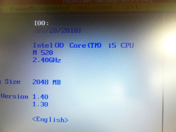 S) TOSHIBA dynabook ノートパソコン RX3 SM240E/3HD Core i5-M520 2.40GHz/2GB/HDD無し ※ジャンク/BIOS起動OK！ @80 (4)の画像8