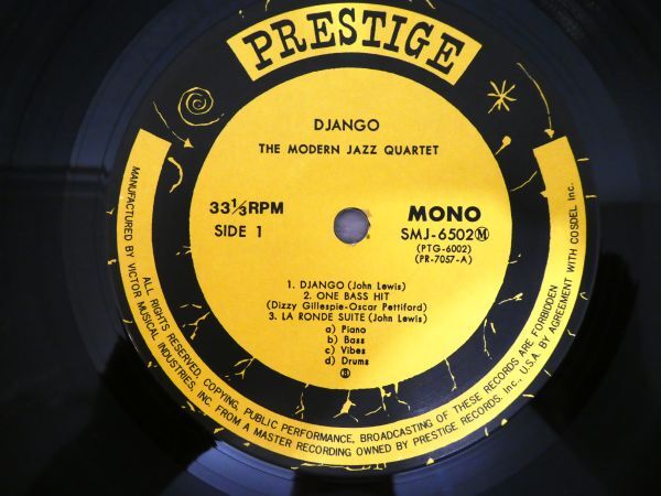 S) M.J.Q モダン・ジャズ・カルテット「 Django 」 LPレコード 帯付き SMJ-6502 @80 (J-47)_画像5