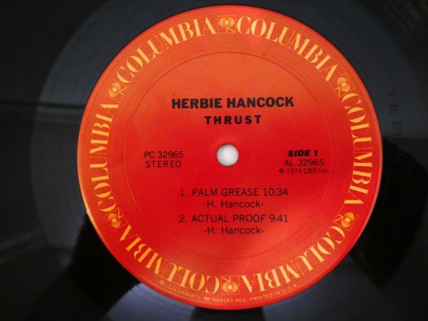 S) HERBIE HANCOCK ハービーハンコック「 THRUST スラスト 」 LPレコード 帯付き SOPN 96 @80 (J-34)_画像9