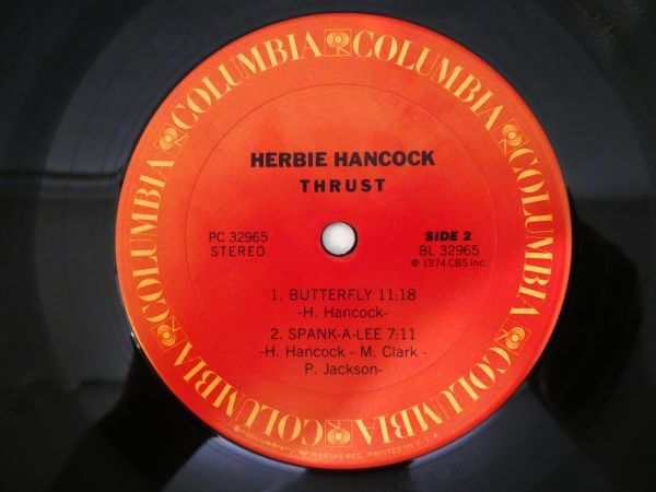 S) HERBIE HANCOCK ハービーハンコック「 THRUST スラスト 」 LPレコード 帯付き SOPN 96 @80 (J-34)_画像7