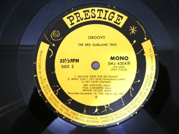 S) RED GARLAND レッド・ガーランド 「 GROOVY 」 LPレコード 帯付き SMJ-6504 @80 (J-8)_画像6