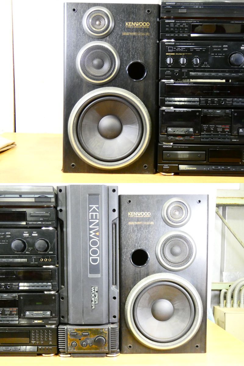 S)▲KENWOOD ケンウッド システムミニコンポ P-3J/T-7J/A-5J/GE-5J/X-7J/DP-7J/S-5J/SW-7 通電確認 ※ジャンク品 ＠160/160/140 3個口 (3)_画像4