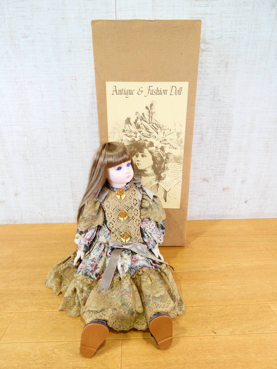 ◇Antique & Fashion Doll アンティーク&ファッションドール ビスクドール 西洋人形 アンティーク 人形 コレクション 全長約60㎝ ＠120(4)の画像1