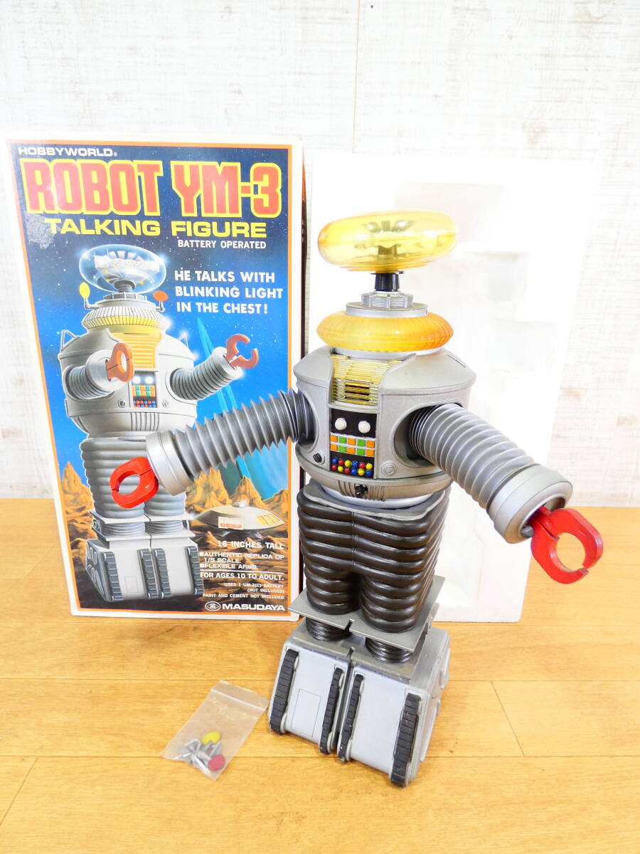 ◎ジャンク マスダヤ レトロ玩具 ROBOT YM-3 フライディ トーキング フィギュア 1/5スケール 全長約38cm 箱付き 動作不良 1986年 ＠100(4)の画像1
