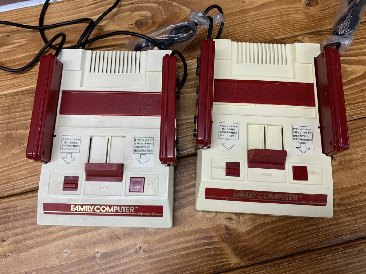 【O-6370】任天堂 Nintendo ファミリーコンピュータ FC VC-002 本体 当時物 レトロ ソフト付 2点セット ニンテンドー 現状品【千円市場】の画像3