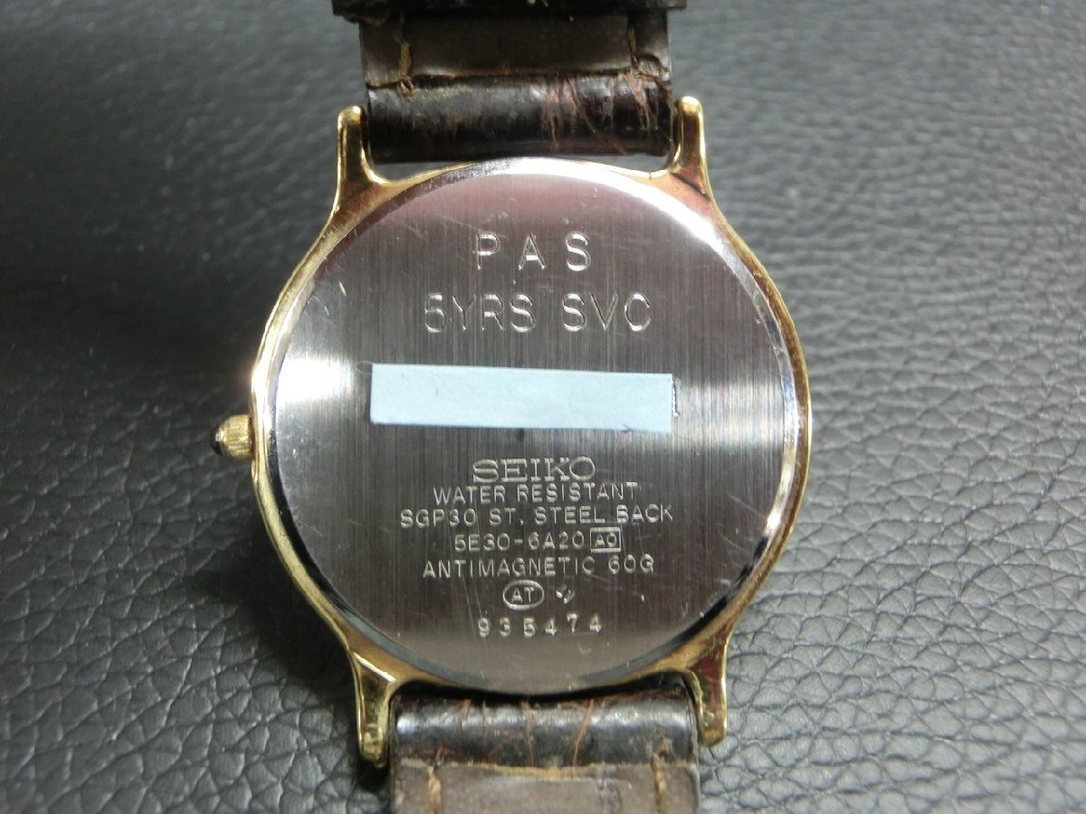 【O-6420】SEIKO DOLCE 5E30-6A20 セイコー ドルチェ クォーツ 腕時計 2針 白系文字盤【千円市場】の画像3