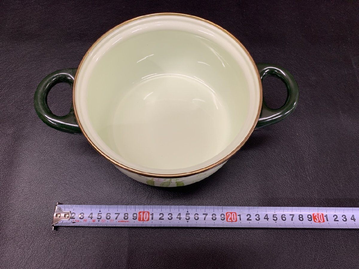 【OY-3225】未使用 ルビーホーローウェアー RUBY HORO WARE 両手鍋 片手鍋 3点セット【千円市場】の画像9