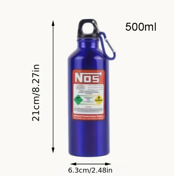 激レア★ワイスピでお馴染みのＮＯＳ ニトロ ボンベ風 ボトル 500ｍＬ ステンレス メタリックブルー ワイルドスピードの画像6