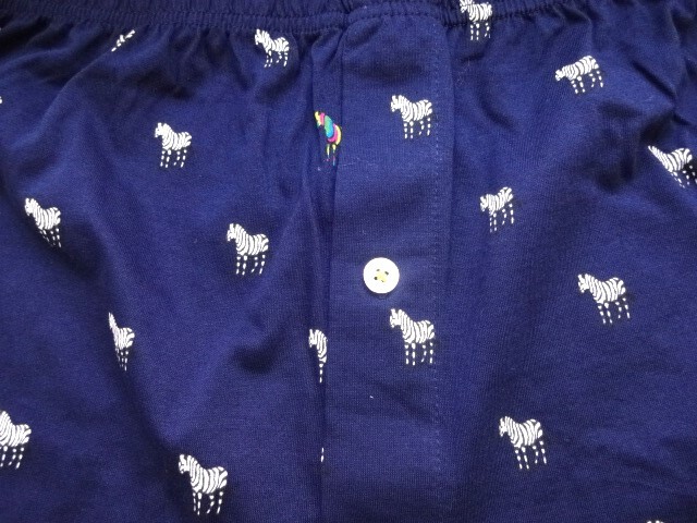 新品未使用 ポールスミス Paul Smith ニットトランクス L  マルチ ゼブラ KNITTED TRUNKS ネイビー PAUL SMITH 1つボタン の画像4