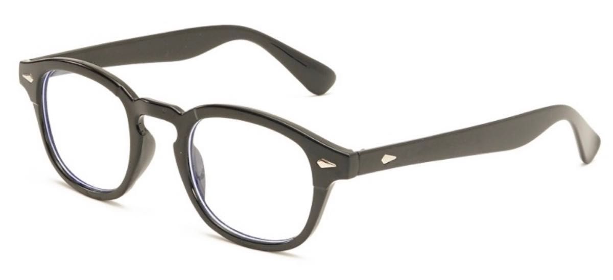 サングラス　クリアレンズヴィンテージスタイル 46mmブラックフレーム　メガネ　眼鏡　めがね　伊達