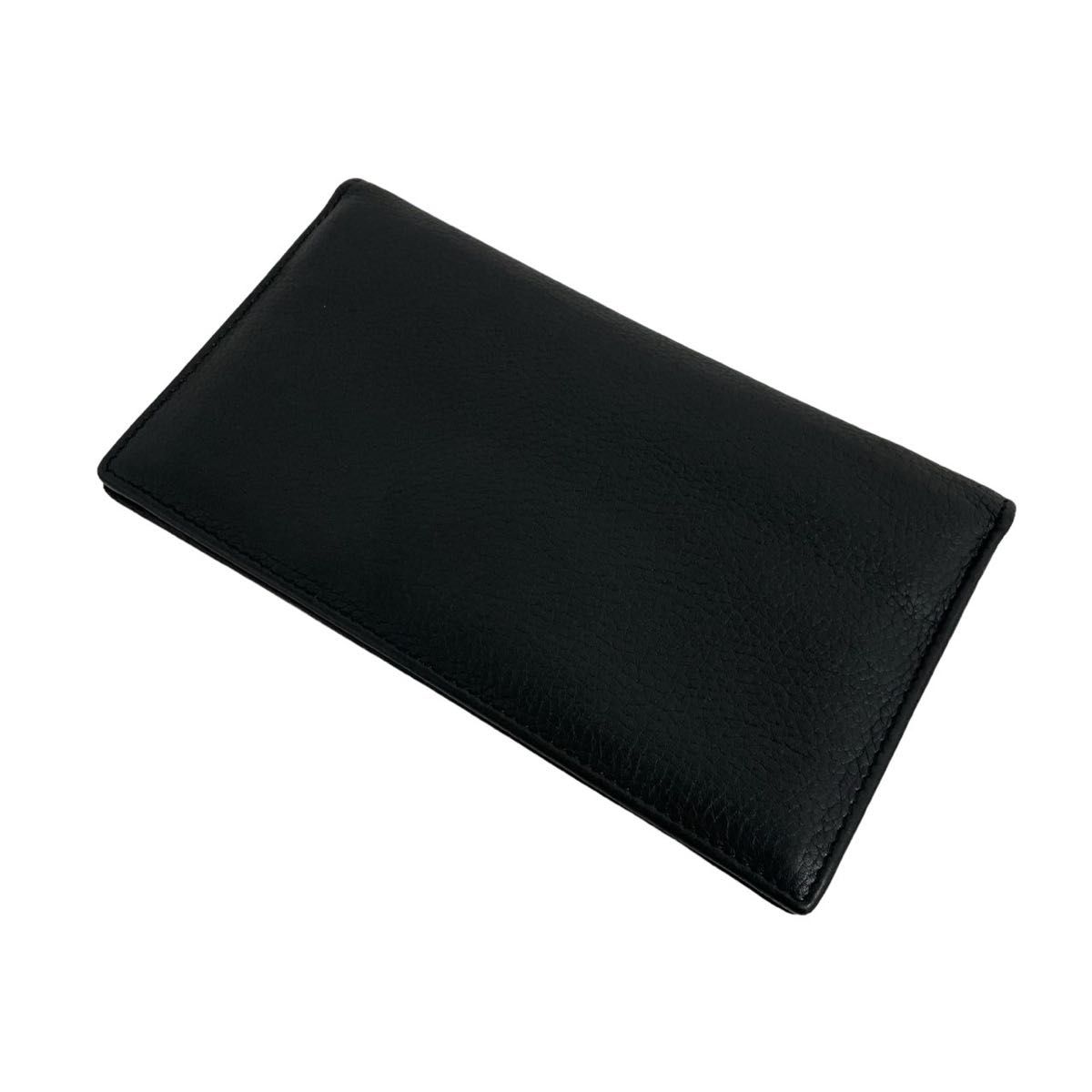【美品】　ブルガリ　長財布　2つ折り財布　アーバン　金具ロゴ　レザー　黒