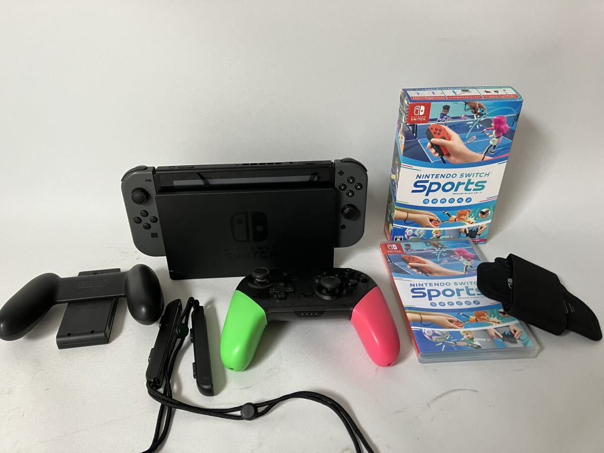 □【500円スタート】Nintendo Switch HAC-001(-01) コントローラー ソフト付き 通電○の画像1