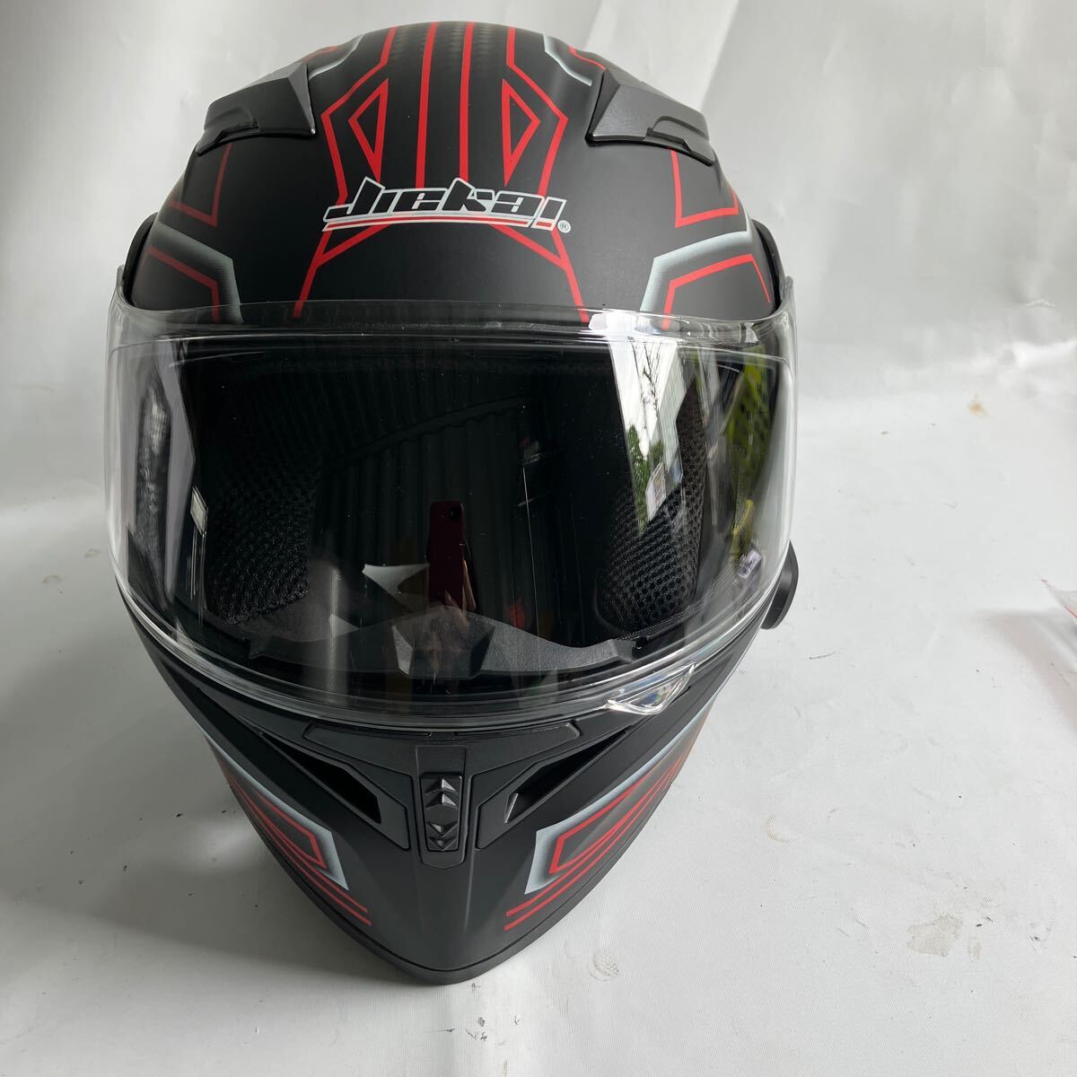 *[500 иен старт ]JIEKAI JK-902 матовый чёрный рисунок full-face мотоцикл шлем прекрасный товар 