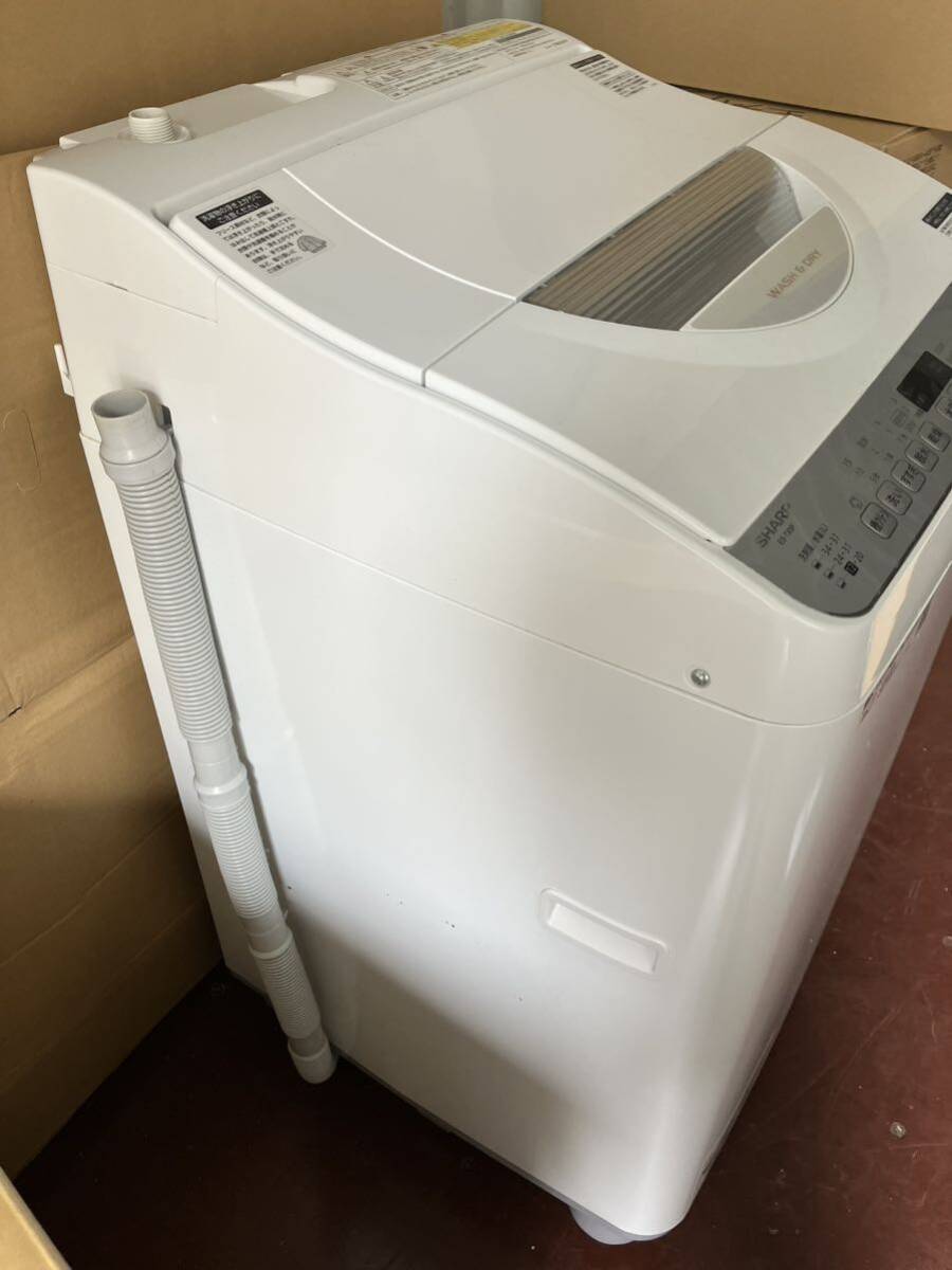 ▽【500円スタート】SHARP シャープ 電気洗濯乾燥機 ES-TX5F-S 全自動洗濯機 2022年製_画像2
