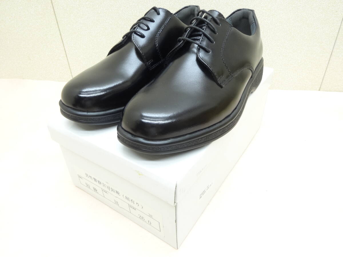 ⑤☆未使用 警察グッズ 男性警察官用 短靴 黒 26.0㎝ 3Eの画像1