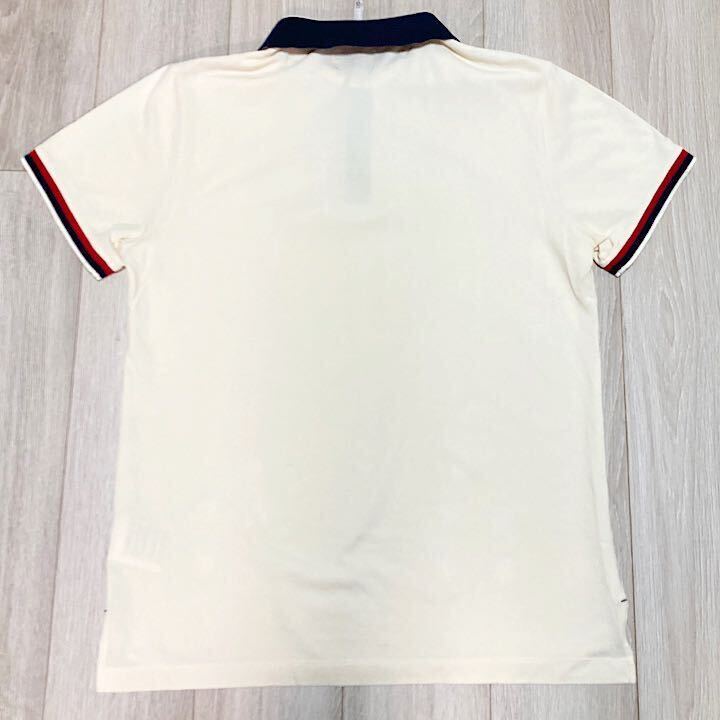 超希少XXL モンクレール MONCLER ポロシャツ Tシャツ トリコロール ロゴ刺繍 オフホワイト 白 ブランドロゴ 半袖 3L