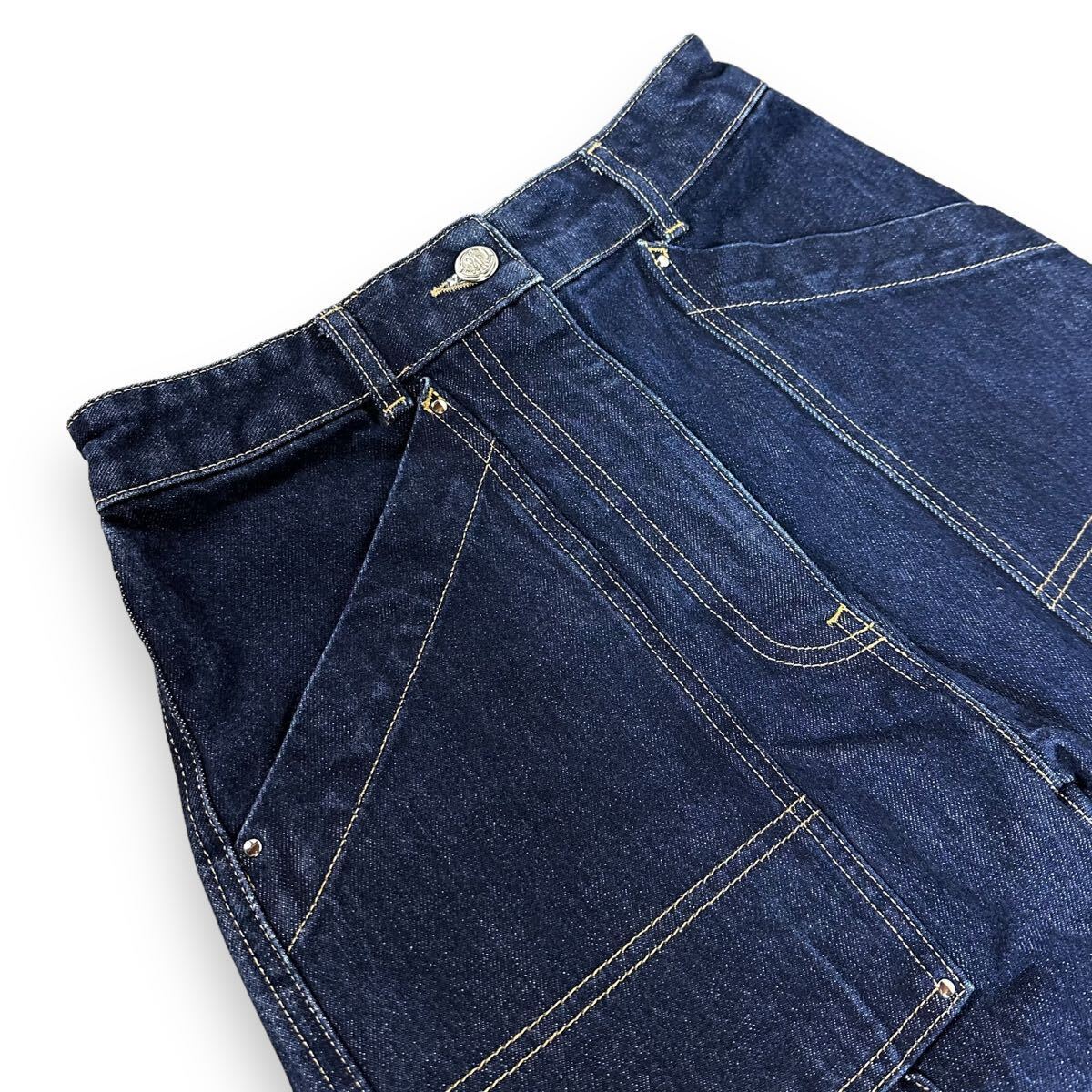 美品】MONCLER モンクレール PANTALONE ワーク ワイド デニム 美品】MONCLER モンクレール PANTALONE ワーク ワイド デニム