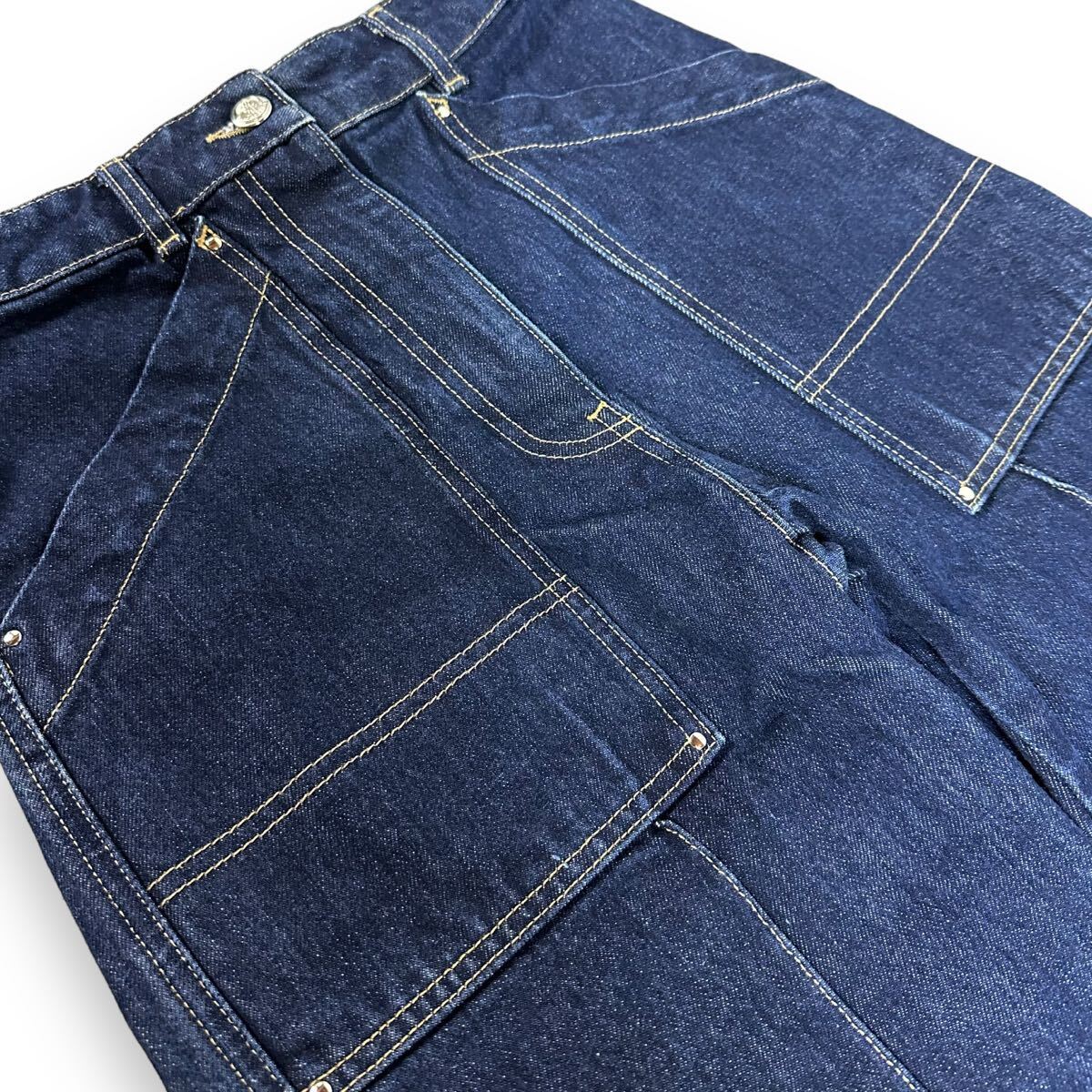 美品】MONCLER モンクレール PANTALONE ワーク ワイド デニム 美品】MONCLER モンクレール PANTALONE ワーク ワイド デニム