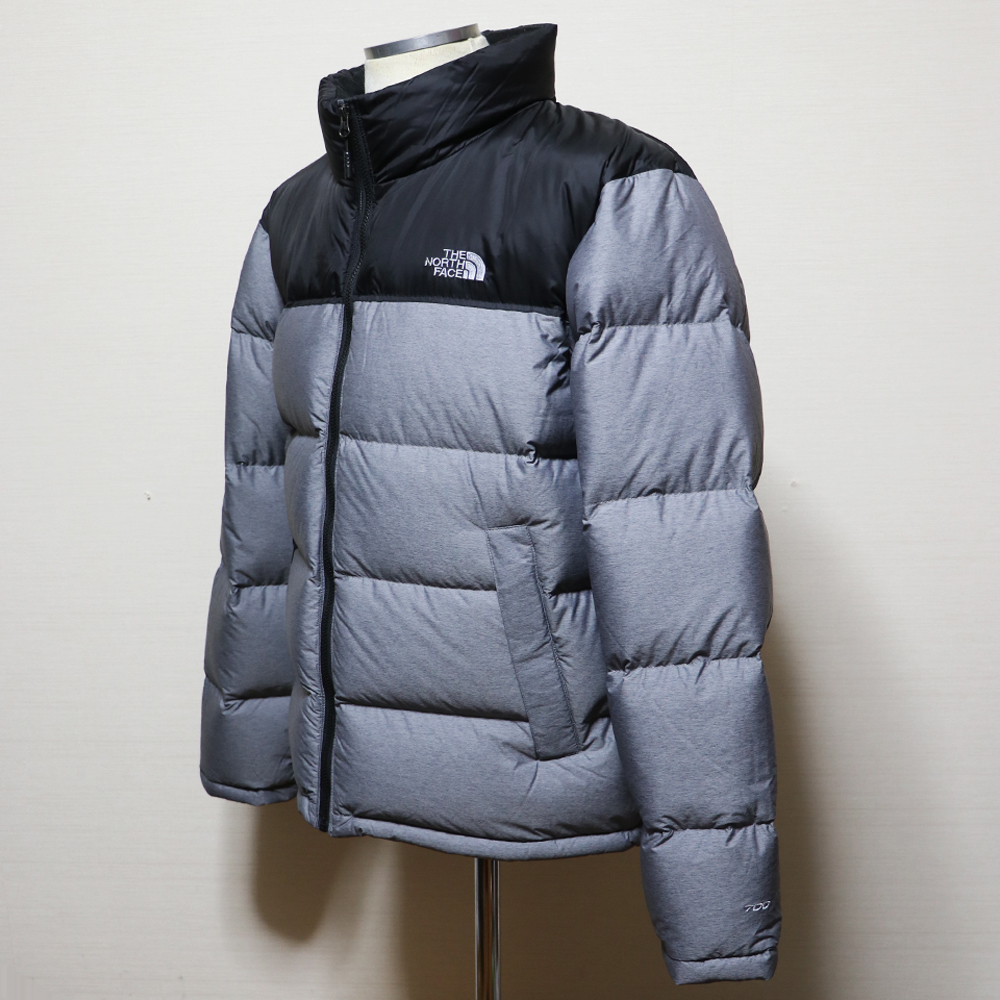 新品アメリカ正規品 THE NORTH FACE ノースフェース NUPTSE ヌプシ ダウンジャケット灰黒L_画像3