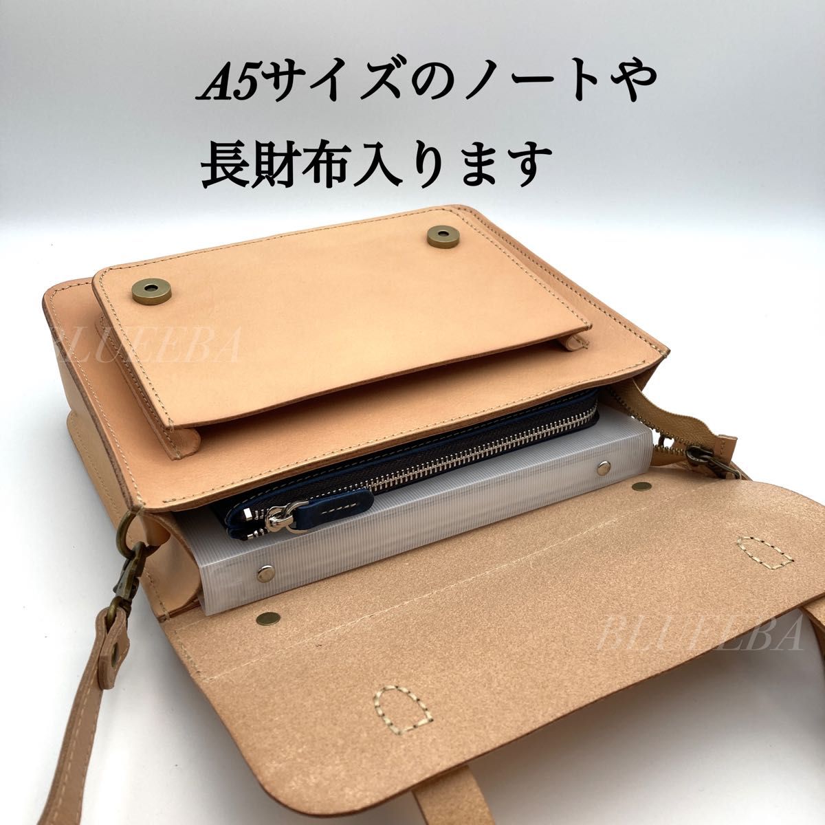 ヌメ革　本革　ロンドンキャメル　 斜めがけ　2way  ショルダーバッグ　フルレザー　ハンドメイド　新品　キャメル　送料無料