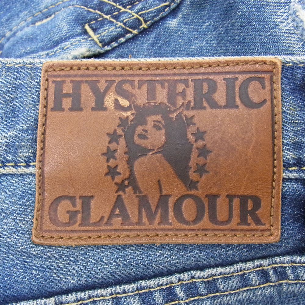 HYSTERIC GLAMOUR ヒステリックグラマー 0222AP08 VSR加工 ダメージ リペア スタッズ デニム パンツ インディゴブルー系 34【中古】_画像3