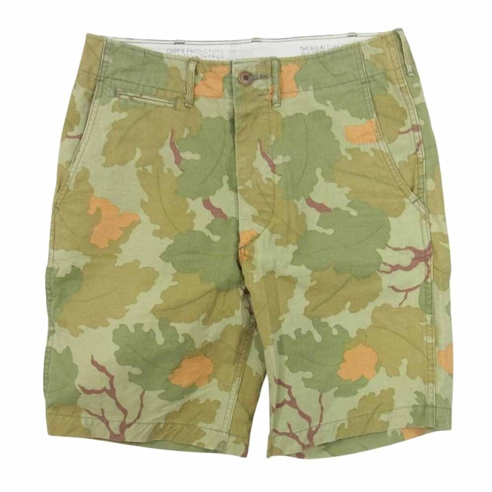 COOTIE Koo tea camouflage pattern camouflage botanikaru Short shorts khaki series S[ used ]