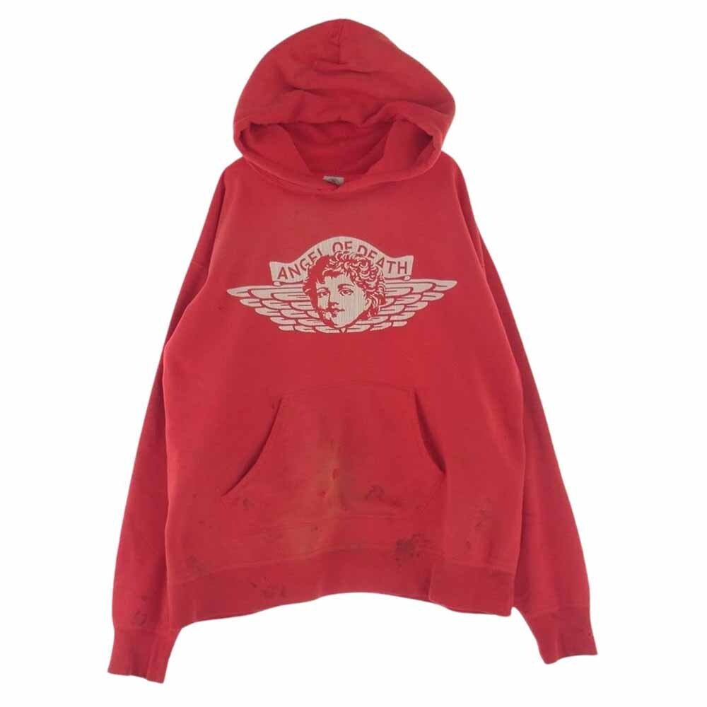 SAINT MICHAEL セントマイケル SM-S22-0000-042 SAINT Mxxxxxx ANGEL OF DEATH HOODIE エンジェル フーディ ダメージ加工【中古】_画像1